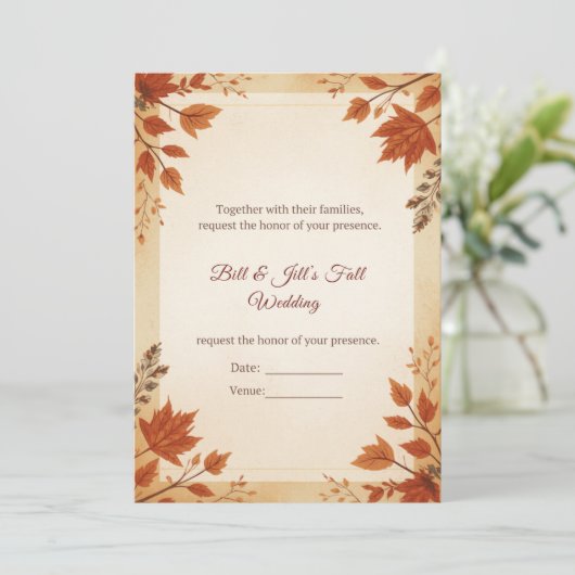 Fall Cottage Wedding  招待状 (スタンド正面)