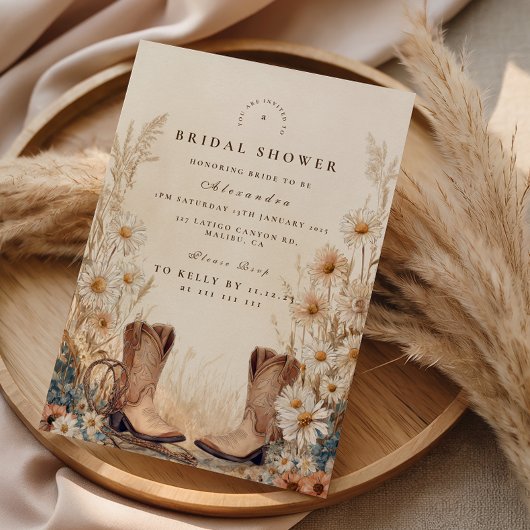 Fall Country Floral Bridal Shower 招待状