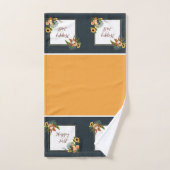 Fall critters and nature with customizable text b バスタオルセット (ハンドタオル)