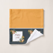 Fall critters and nature with customizable text b バスタオルセット (ウォッシュタオル)