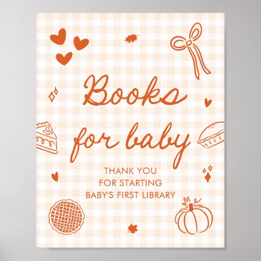 Fall Cutie Pie Baby Shower Books for Baby Game ポスター (正面)