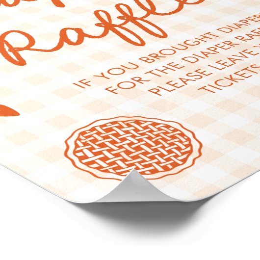 Fall Cutie Pie Baby Shower Diaper Raffle Game ポスター (角)