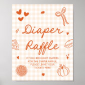 Fall Cutie Pie Baby Shower Diaper Raffle Game ポスター (正面)