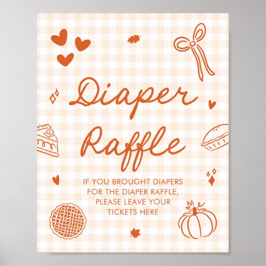 Fall Cutie Pie Baby Shower Diaper Raffle Game ポスター (正面)