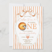 Fall Cutie Pie Bow Ribbon Gingham  Birthday 招待状 (正面)