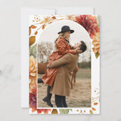 Fall Dahlia Mason Jar Photo Wedding セーブザデート (裏面)