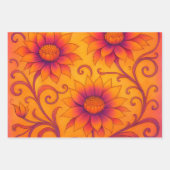 Fall Dahlia Sunrise & Sunset Wrapping Paper ラッピングペーパーシート (正面3)