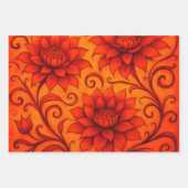 Fall Dahlia Sunrise & Sunset Wrapping Paper ラッピングペーパーシート (正面2)