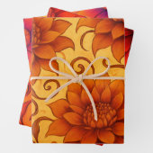Fall Dahlia Sunrise & Sunset Wrapping Paper ラッピングペーパーシート (インサイチュ)