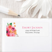 Fall Dahlias Return Address Label ラベル (インサイチュ)