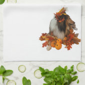 Fall Decor Sheltie キッチンタオル (折り畳み)