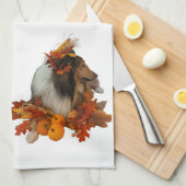 Fall Decor Sheltie キッチンタオル (四つ折り)