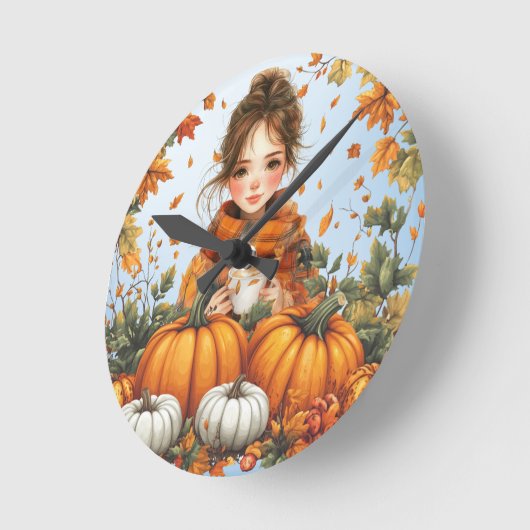 Fall Design Wall Clock ラウンド壁時計 (傾斜)