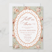 Fall Elegant Floral Baby Shower 招待状 (正面)