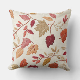 Fall Embroidered Look Throw Pillow アウトドアクッション