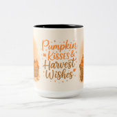 Fall Farmhouse Cute Ghost コーヒーマグ用ラップ|秋 ツートーンマグカップ (中央)