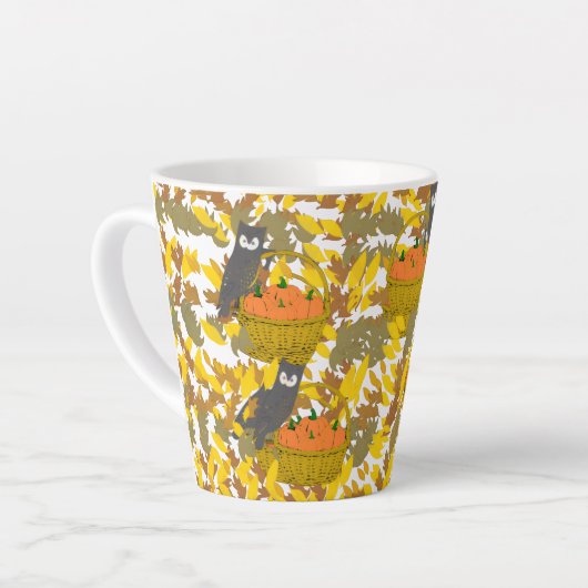 Fall Farmhouse Decor Latte Mug - Tasse Latte カフェラテマグ (左アングル)