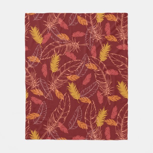 Fall Feathers Fleece フリースブランケット (正面)