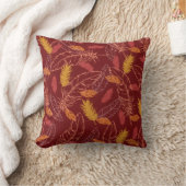 Fall Feathers Throw Pillow クッション (ブランケット)