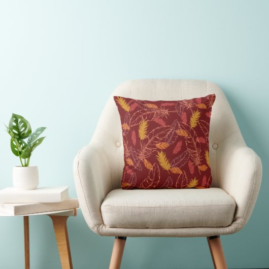 Fall Feathers Throw Pillow クッション (椅子)
