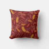 Fall Feathers Throw Pillow クッション (正面)