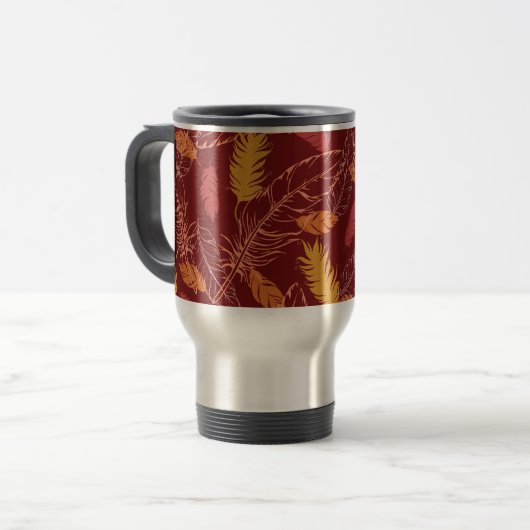 Fall Feathers Travel Mug トラベルマグ (正面左)
