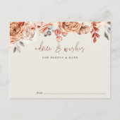 Fall Floral Baby Shower Advice & Wishes Card ポストカード (正面)