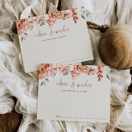 Fall Floral Baby Shower Advice & Wishes Card ポストカード