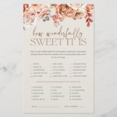 Fall Floral Baby Shower Candy Guessing Game Sheet チラシ (正面)