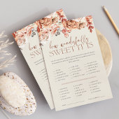 Fall Floral Baby Shower Candy Guessing Game Sheet チラシ
