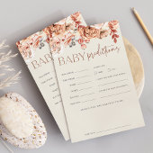 Fall Floral Baby Shower Predictions Game Sheet チラシ