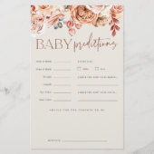 Fall Floral Baby Shower Predictions Game Sheet チラシ (正面)