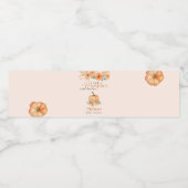 Fall Floral Elegant Orange Pumpkin Baby Shower ペットボトルラベル (シングルラベル)