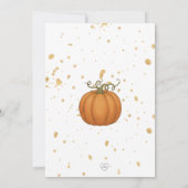 Fall floral, gold, A Little Pumpkin baby shower 招待状 (裏面)