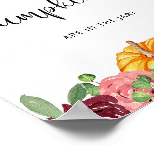 Fall floral guess how many pumpkins poster ポスター (角)