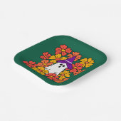 Fall Floral Halloween Ghost  ペーパープレート (傾斜あり)