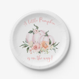 Fall Floral Little Pumpkin Baby Shower ペーパープレート