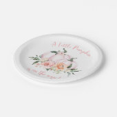 Fall Floral Little Pumpkin Baby Shower ペーパープレート (アングル)