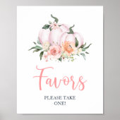 Fall Floral Little Pumpkin Shower Favors  ポスター (正面)