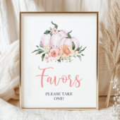 Fall Floral Little Pumpkin Shower Favors  ポスター