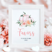 Fall Floral Little Pumpkin Shower Favors  ポスター