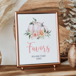 Fall Floral Little Pumpkin Shower Favors  ポスター