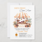 Fall Floral 'Off the Market' QR Code Bridal Shower 招待状 (正面)