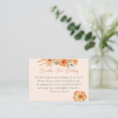  Fall Floral Orange Baby Shower Books For Baby エンクロージャーカード (スタンド正面)