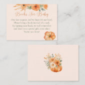  Fall Floral Orange Baby Shower Books For Baby エンクロージャーカード (正面/裏面)