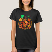 Fall Floral Pumpkin Autumn Leaves For Halloween Th Tシャツ (正面)