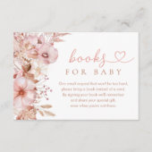 Fall Floral Pumpkin Baby Shower Books for Baby エンクロージャーカード (正面)