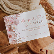Fall Floral Pumpkin Baby Shower Diaper Raffle