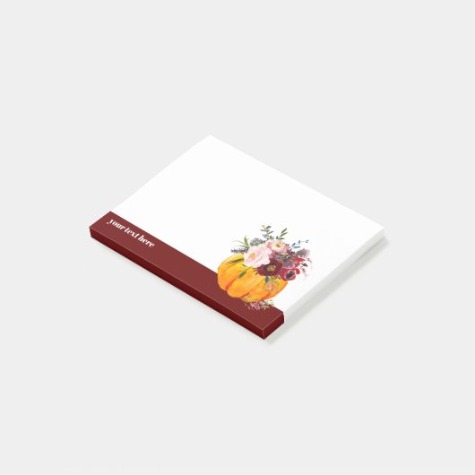 fall, floral, pumpkin notes ポストイット (アングル)