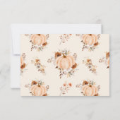 Fall Floral Pumpkin Wedding QR Code 出欠カード (裏面)